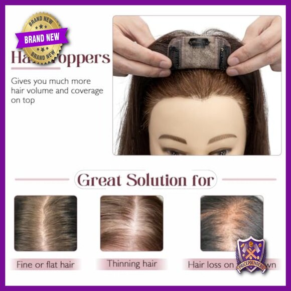 Human Hair Topper 5.1x2.8 Silk Base Clip-In for Thinning Hair 12 Inch main image 4
